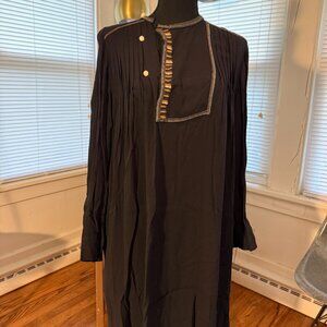 isabel marant all season viscose embroidered tunic black dress